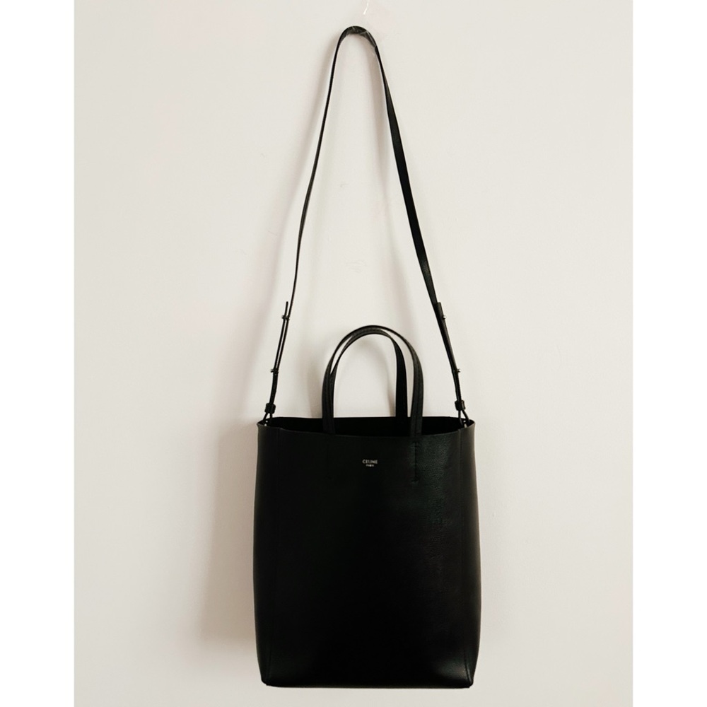 Celine vertical leather cabas classic shoulder bag tote